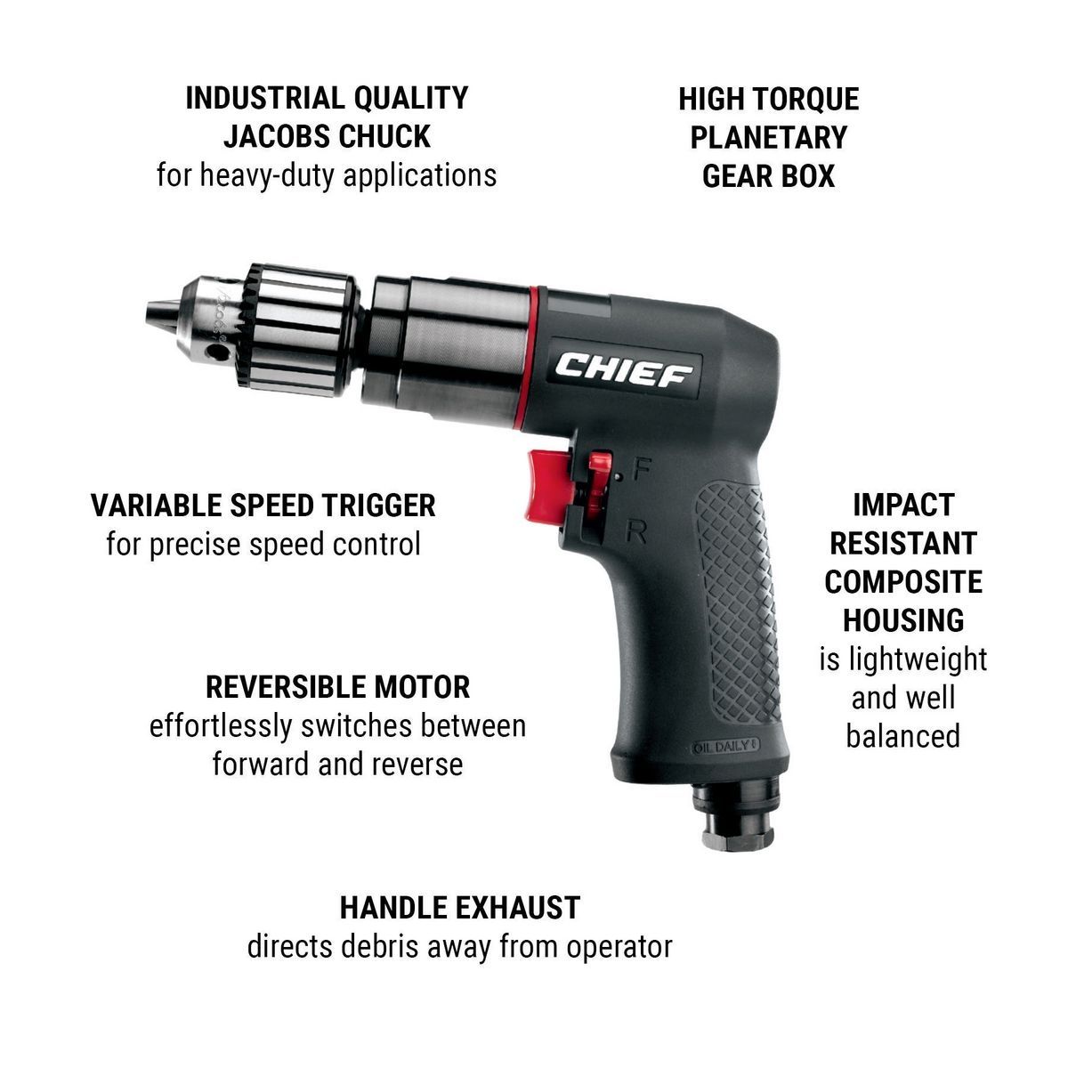 3/8 in. Reversible Air Drill D274