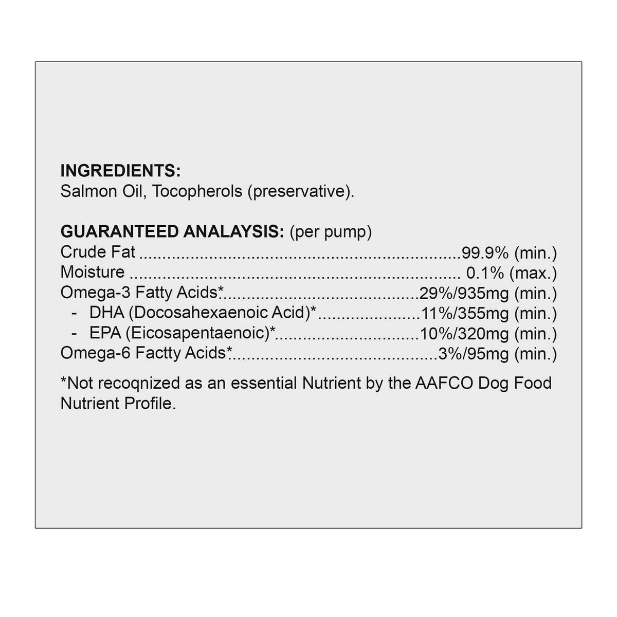 Salmon Oil Omega 3 Dog Food Supplement S3436