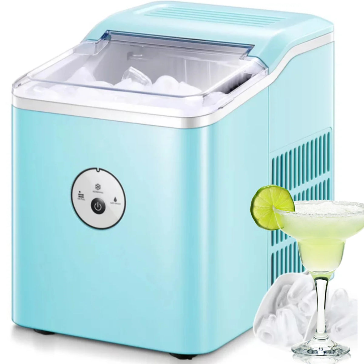 Countertop Ice Maker 28 lbs 9 Bullet Ice Silver D898