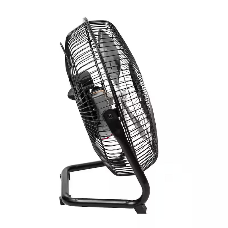 Black 3-Speed High Velocity Floor Fan with Wall Mount Bracket H661303