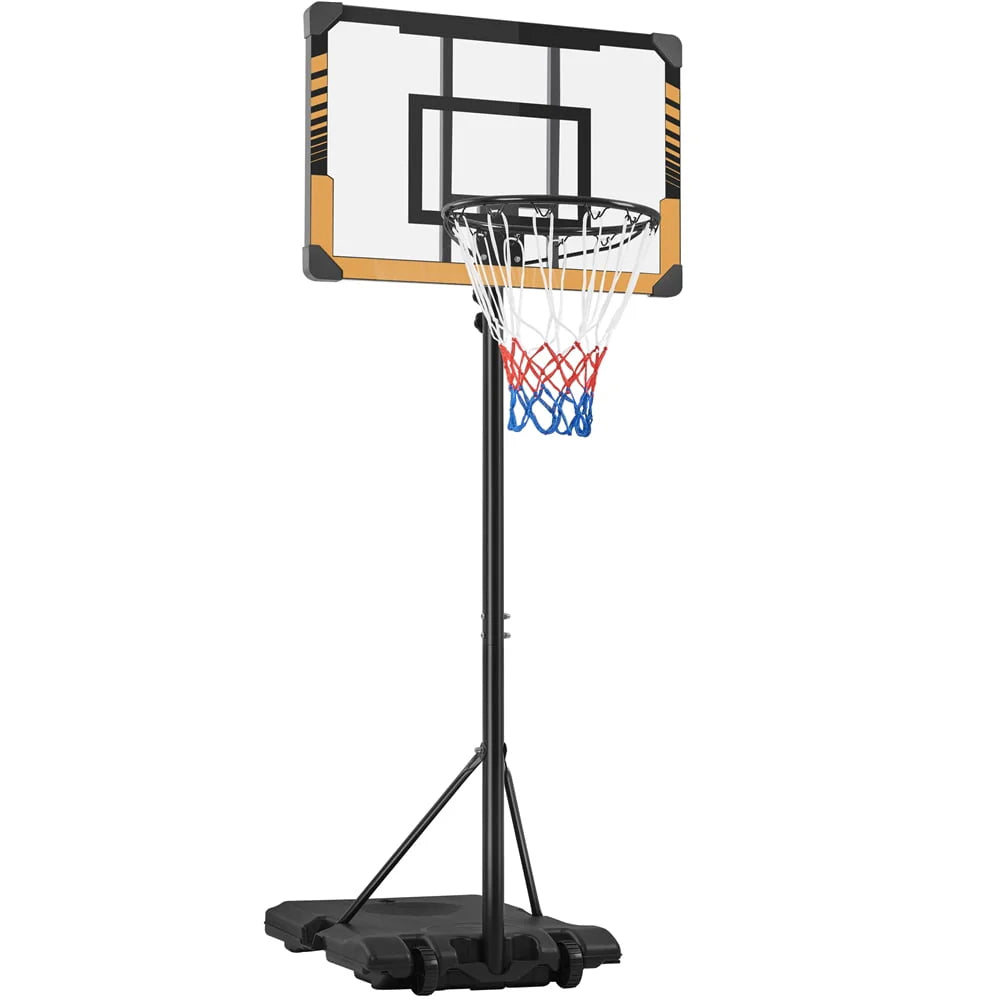 Height Adjustable Portable Basketball Hoop with Wheels M400858