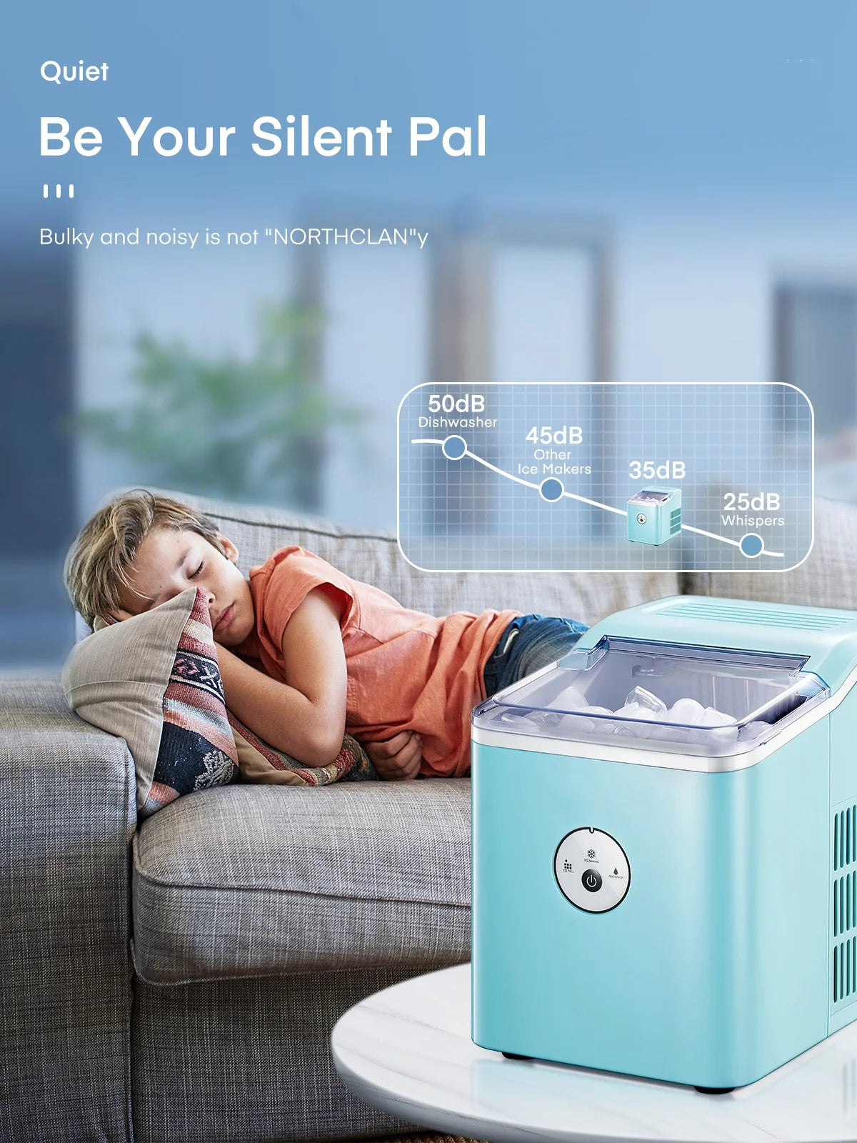 Countertop Ice Maker 28 lbs 9 Bullet Ice Silver D898