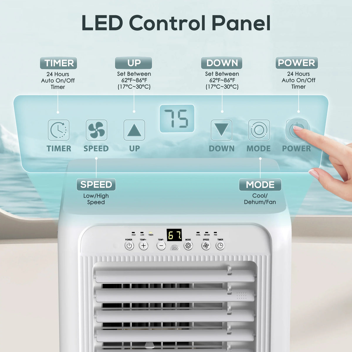 5000BTU Portable Air Conditioner 3 in 1 with 24-Hour Timer I299