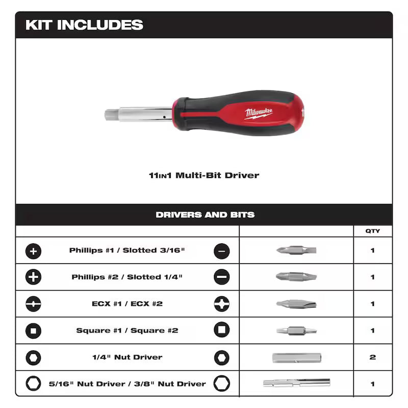 11-in-1 Multi-Tip Screwdriver T319