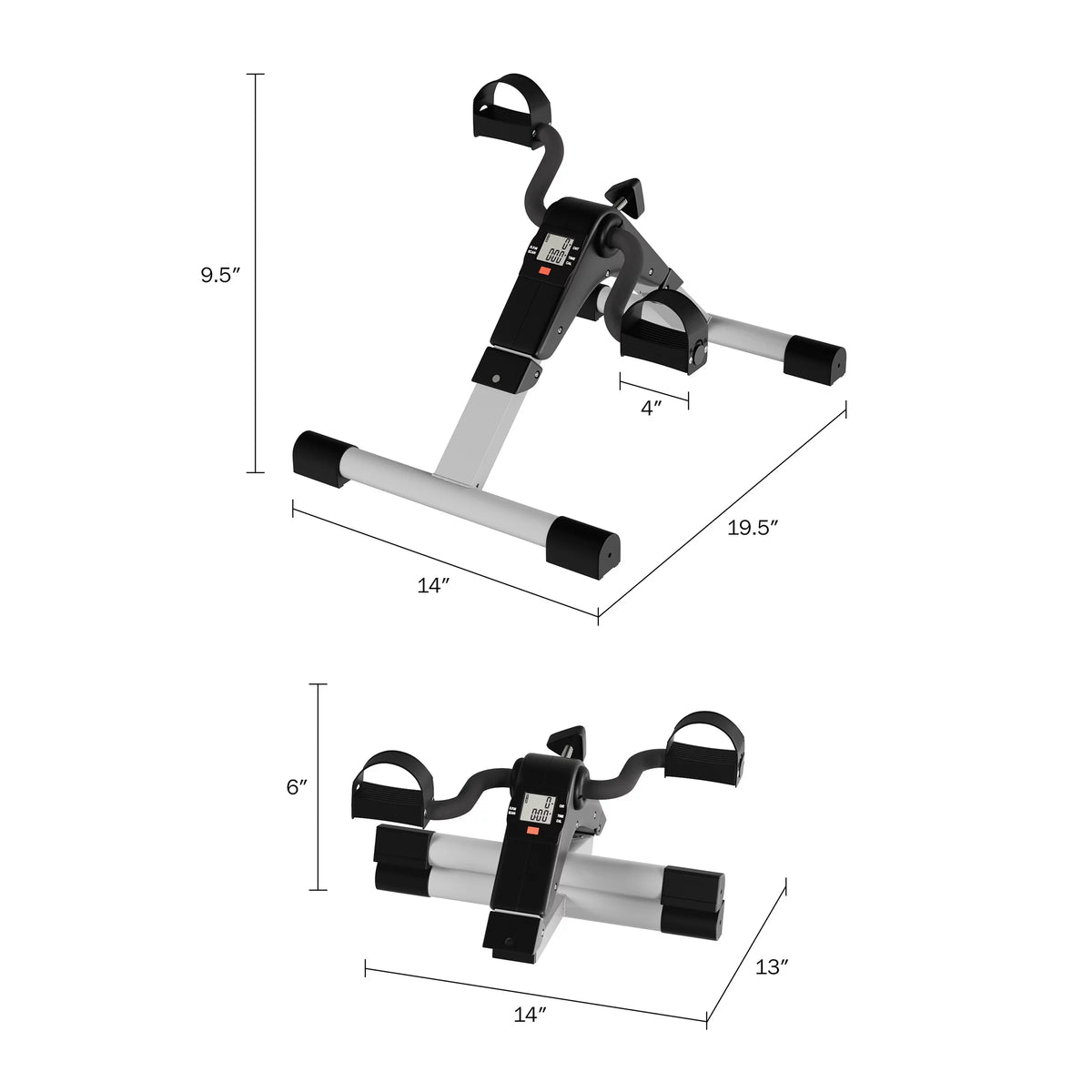 Under Desk Bike Pedal Exerciser with Calorie Tracker and Adjustable Resistance Q19465