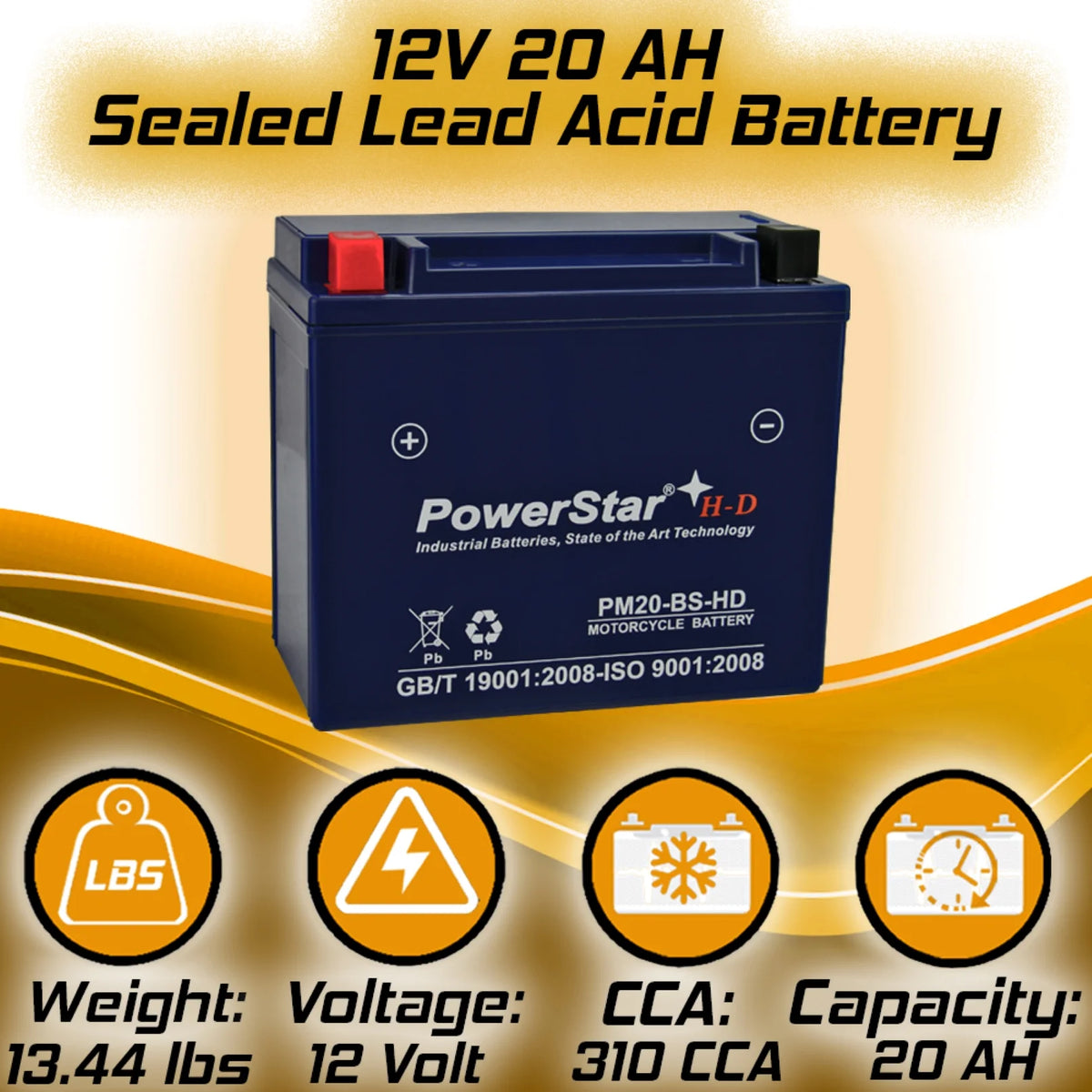 12 Volt Motorcycle Battery U4436