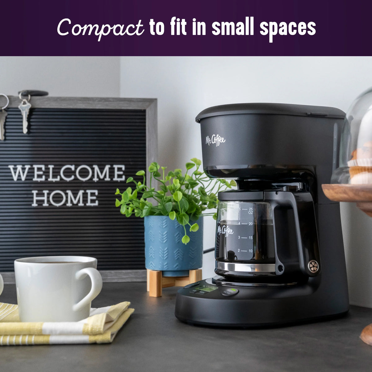 5-Cup Programmable Coffee Maker, 25 oz. Black T1628