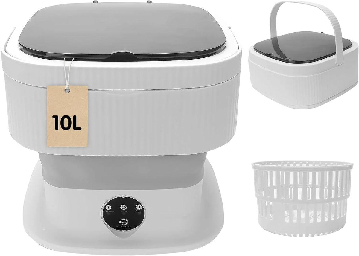 10L Foldable Portable Washing Machine with Spin Dryer M594398