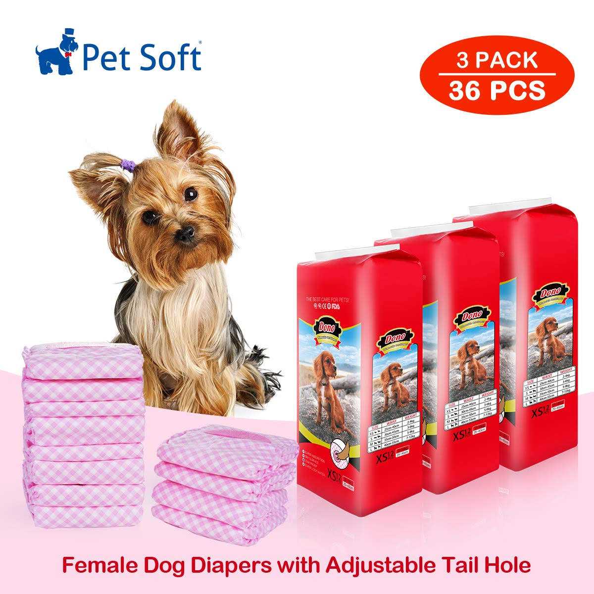 Soft Female Disposable Dog Diapers Y8295