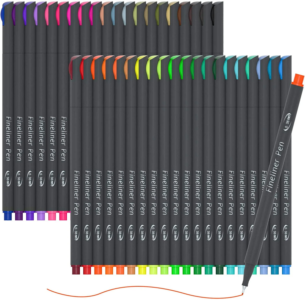 46 Pack Colored Fineliner Pens with 6 Stencils J78460