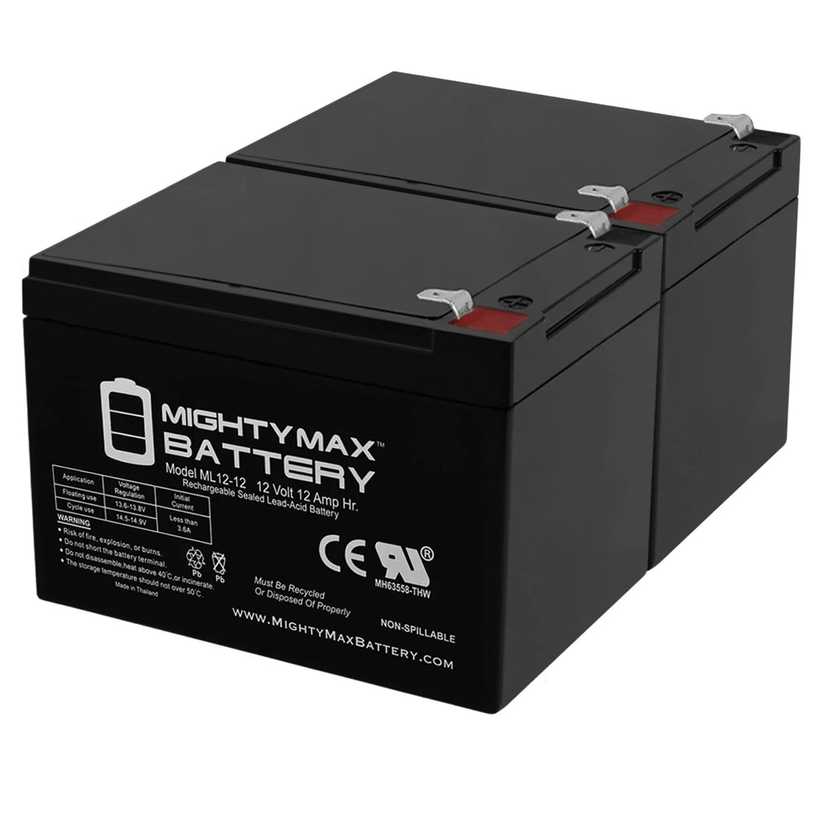 12V 12Ah Replacement Battery 2 Pack X687